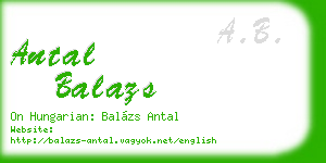 antal balazs business card